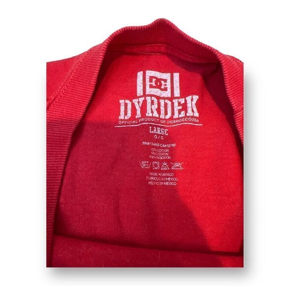 DC Shoes Red Tee Size Large - Picture 5 of 6